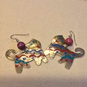 Vintage Art Deco Cat Earrings